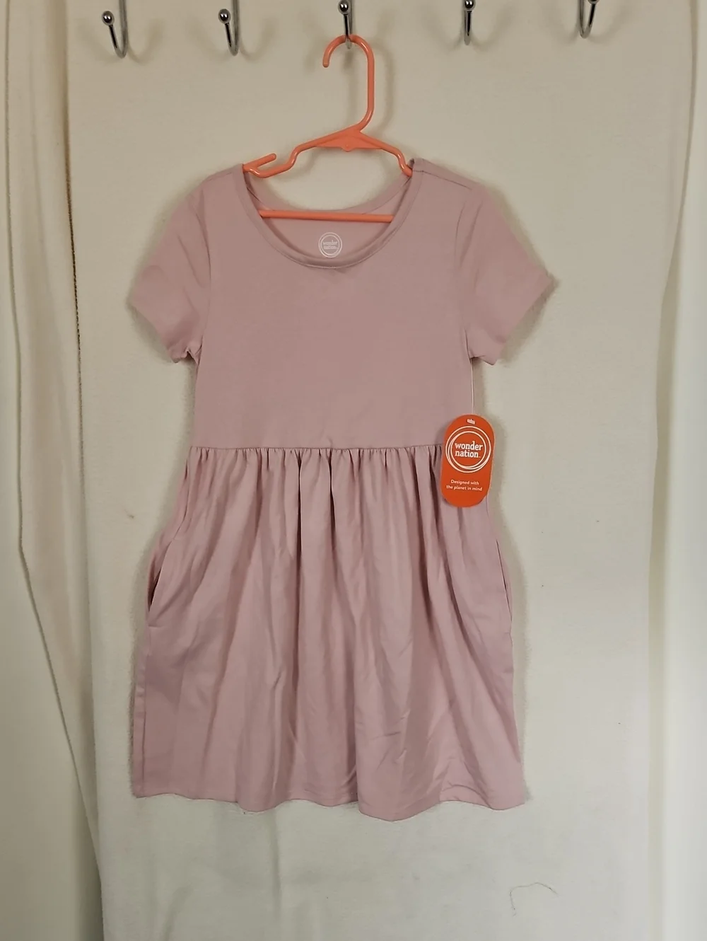 wonder nation Light Pink Short Sleeve Pocket Dress